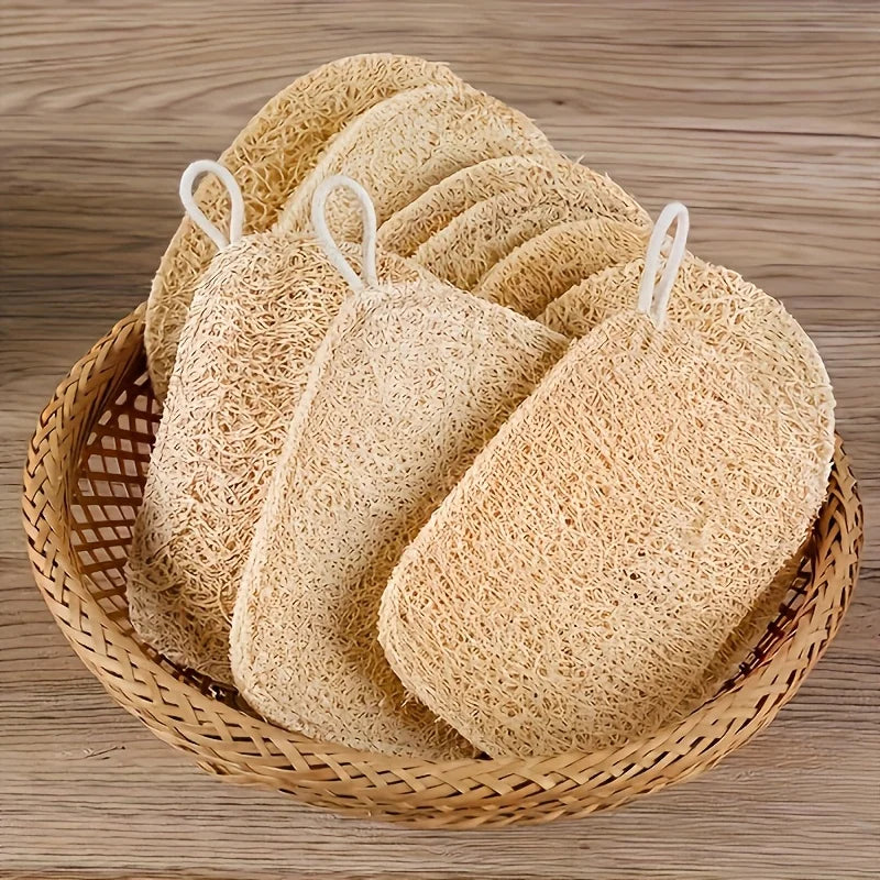 Natural Loofah & Bamboo Body Scrub Sponges (6-Piece)